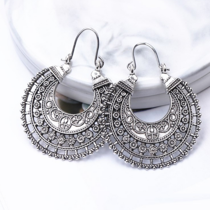 Delicate Tibetan Earrings | 925 Silver Jewellery-Nora Luxe