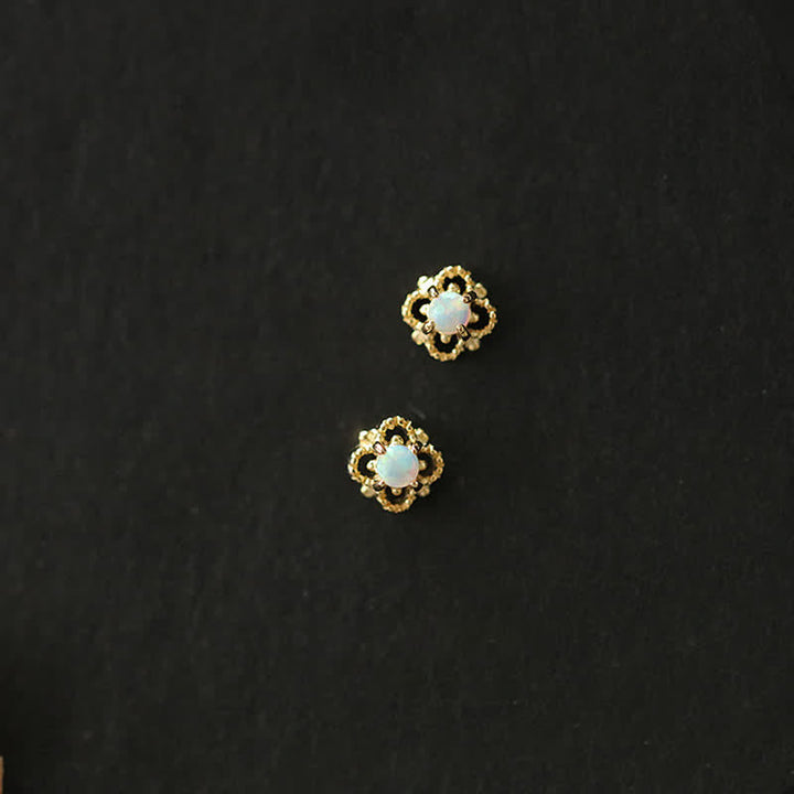 Delicate Vintage Earrings with Opal - Seraphina-Gold-Nora Luxe