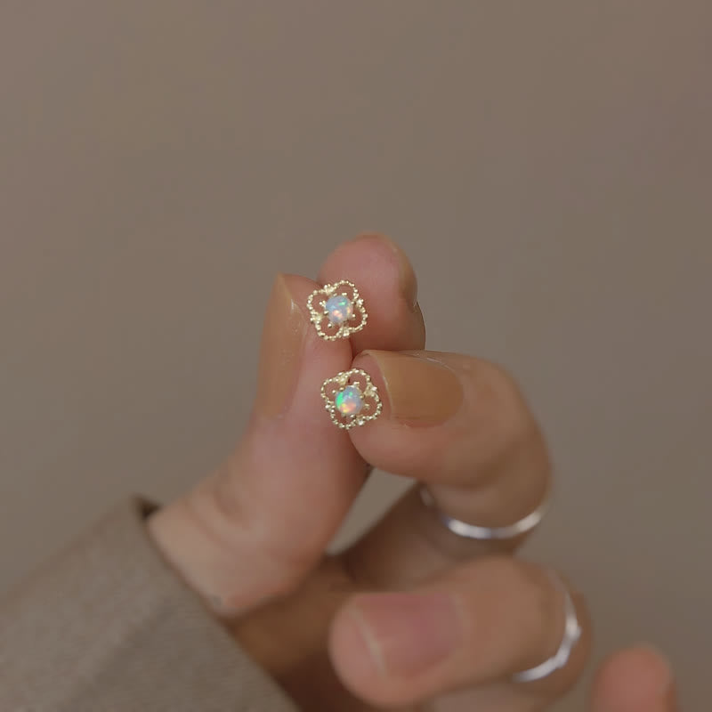Delicate Vintage Earrings with Opal - Seraphina-Gold-Nora Luxe