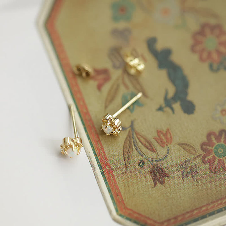 Delicate Vintage Earrings with Opal - Seraphina-Gold-Nora Luxe