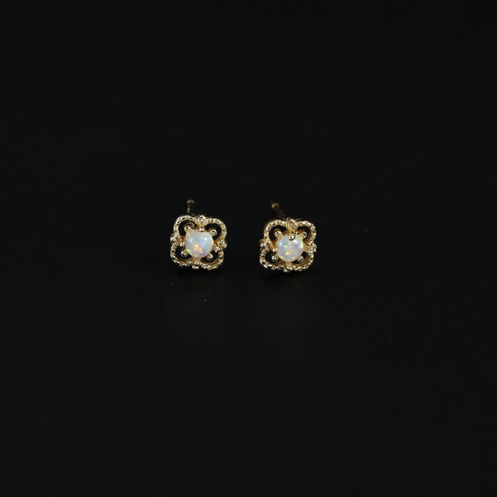 Delicate Vintage Earrings with Opal - Seraphina-Gold-Nora Luxe