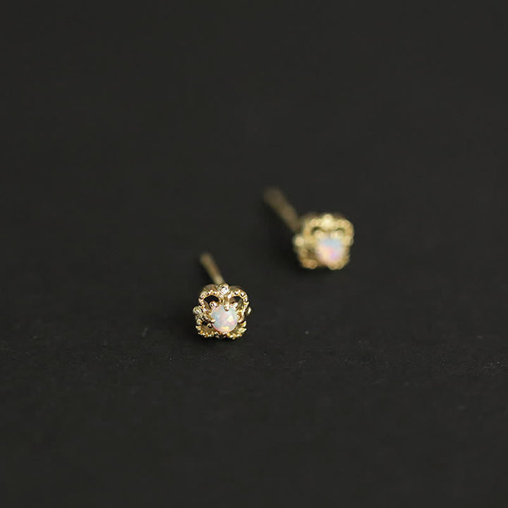 Delicate Vintage Earrings with Opal - Seraphina-Gold-Nora Luxe