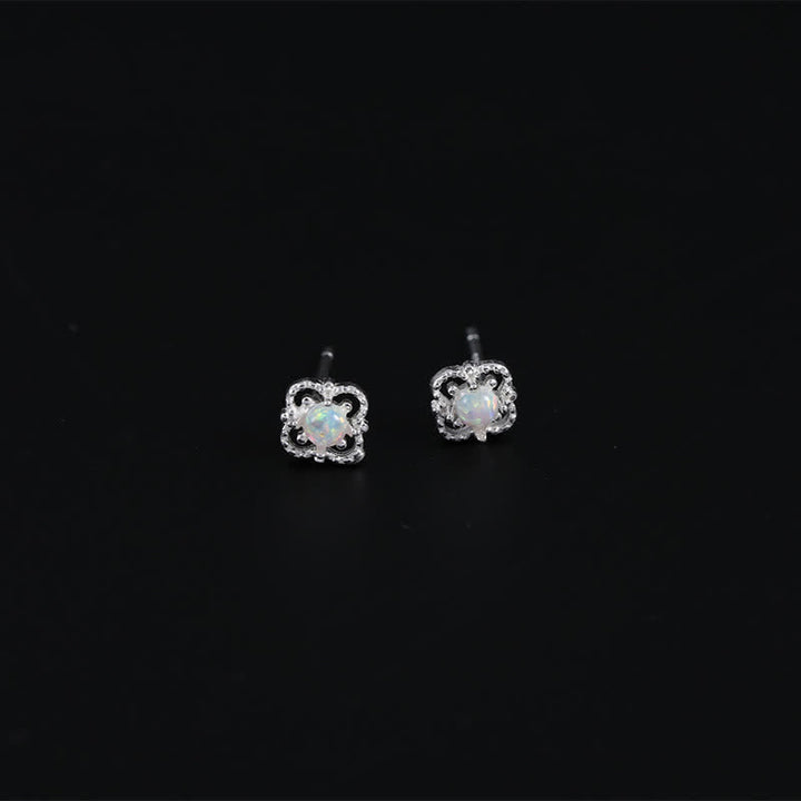 Delicate Vintage Earrings with Opal - Seraphina-Silver-Nora Luxe