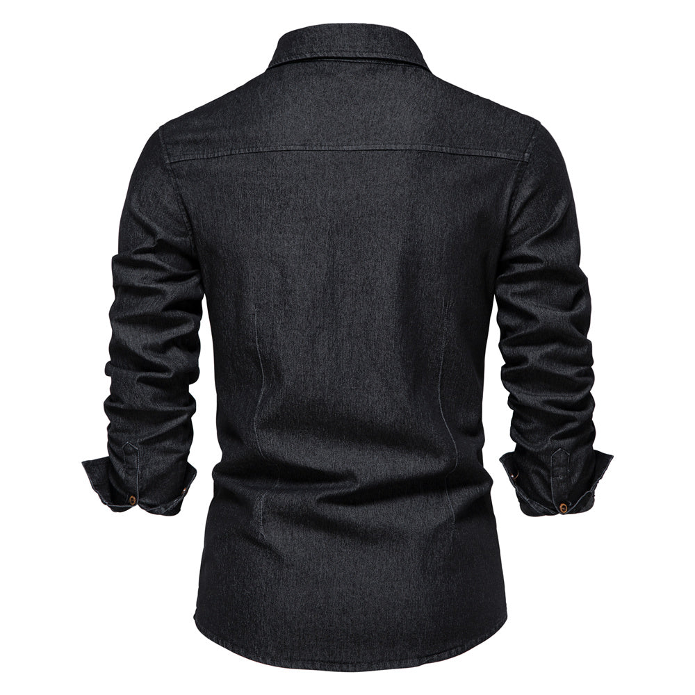 Denim Men's Shirt - Hugo-Blue-S-Nora Luxe