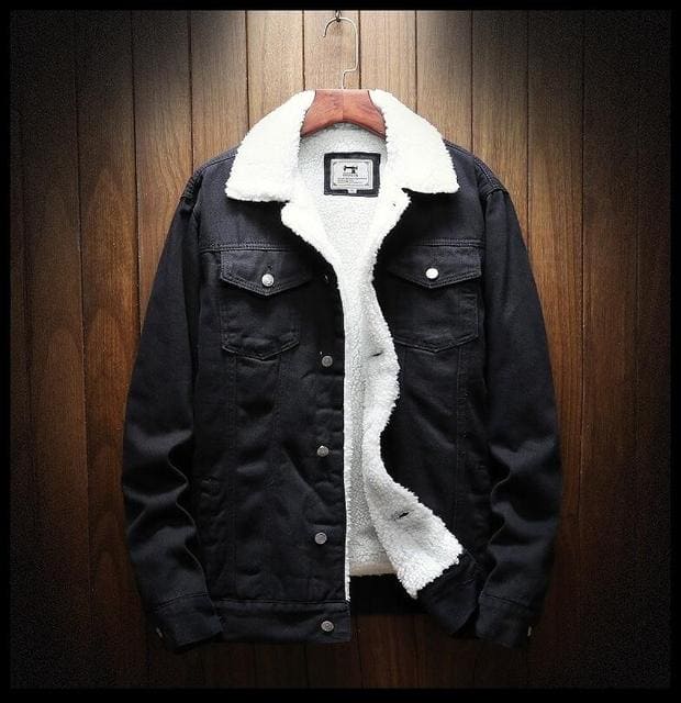 Denim Winter Jacket - Alex-Black-XS-Nora Luxe