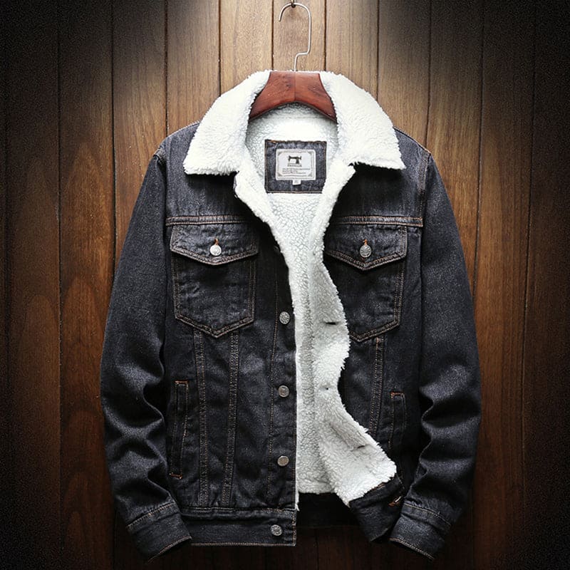 Denim Winter Jacket - Alex-Black-XS-Nora Luxe