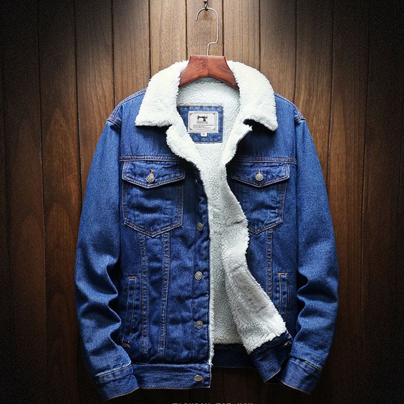 Denim Winter Jacket - Alex-Dark Blue-XS-Nora Luxe