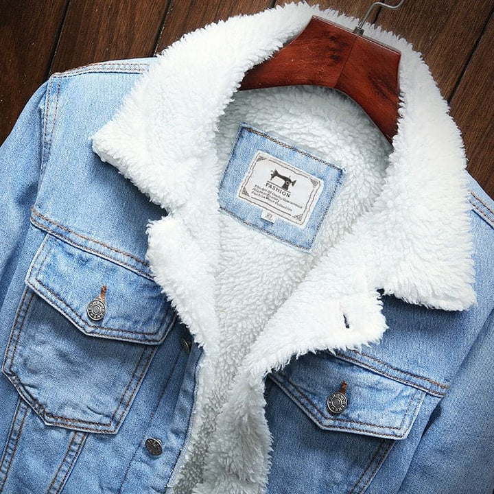 Denim Winter Jacket - Alex-Light Blue-XS-Nora Luxe