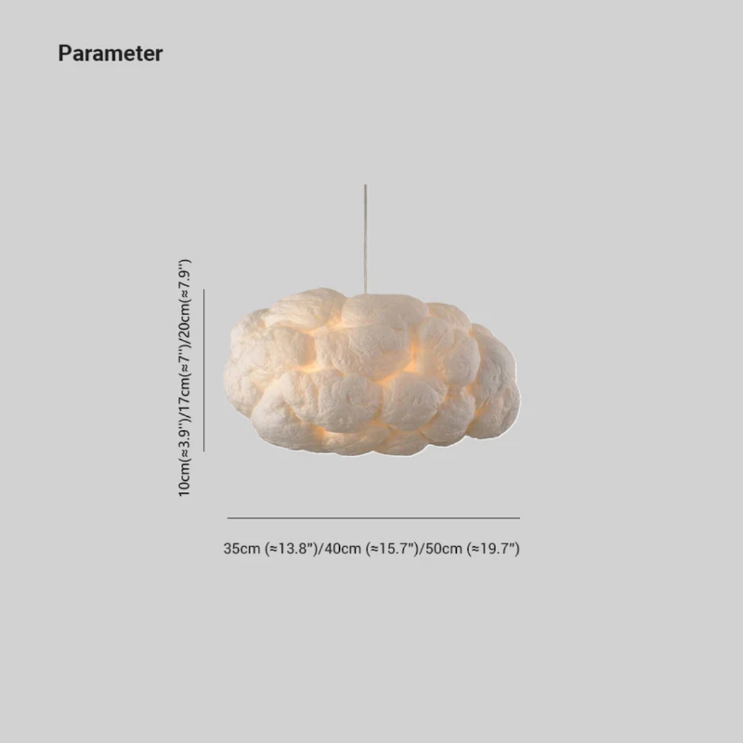 Design Cloud LED Pendant Light White PVC/Cotton - Nimbus-13.78 inches-Nora Luxe