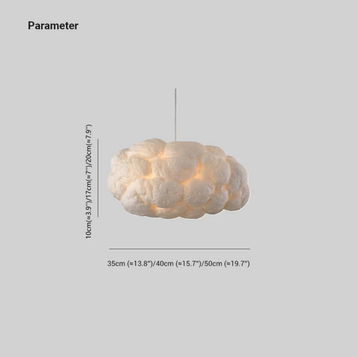 Design Cloud LED Pendant Light White PVC/Cotton - Nimbus-13.78 inches-Nora Luxe