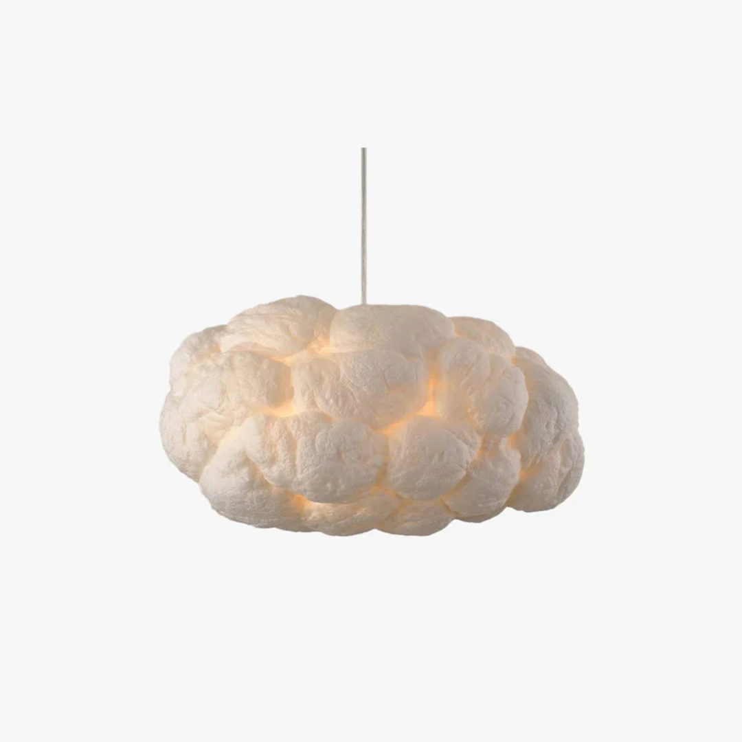 Design Cloud LED Pendant Light White PVC/Cotton - Nimbus-13.78 inches-Nora Luxe