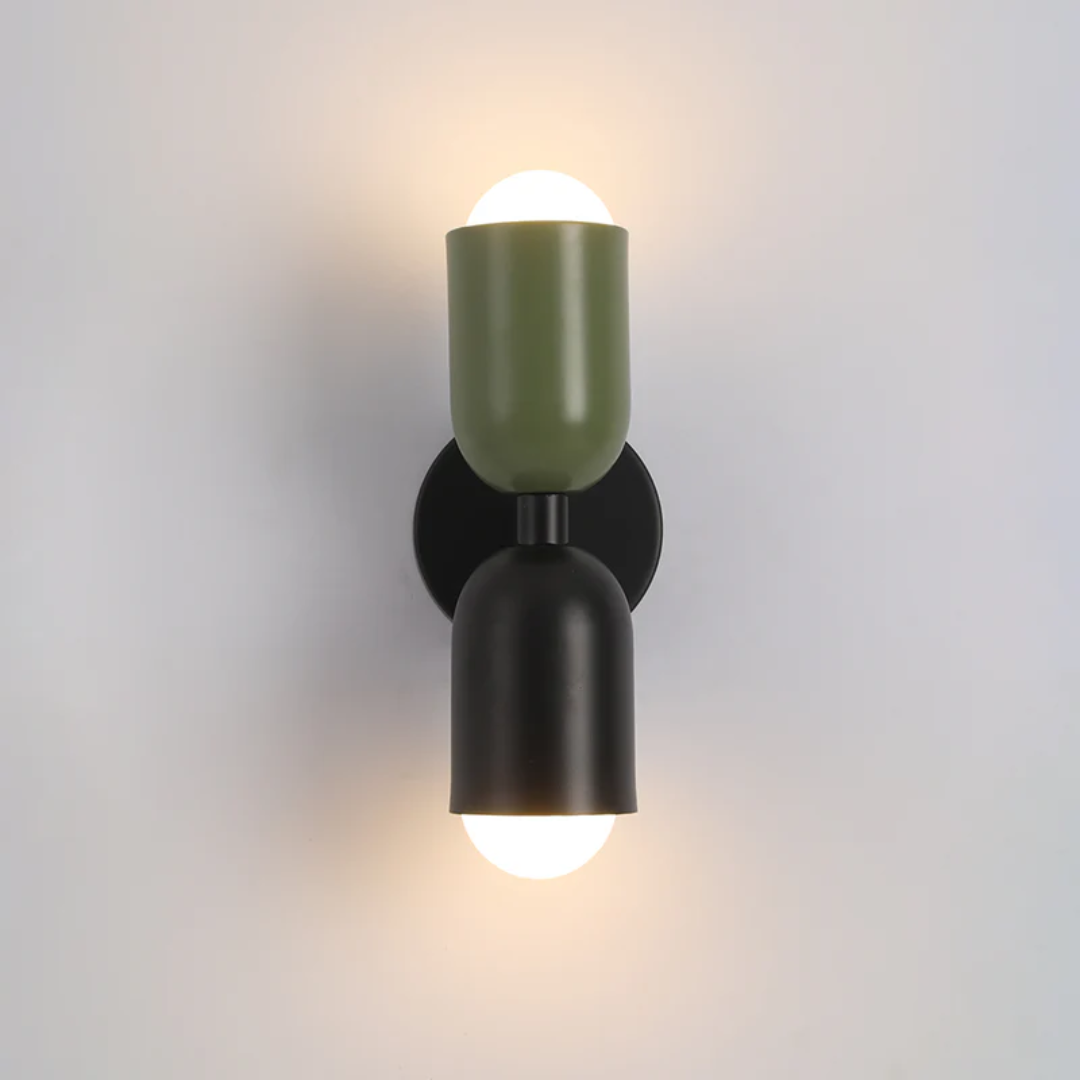 Design Double-Sided LED Wall Lamp - Colorwave-Black-Green-Nora Luxe
