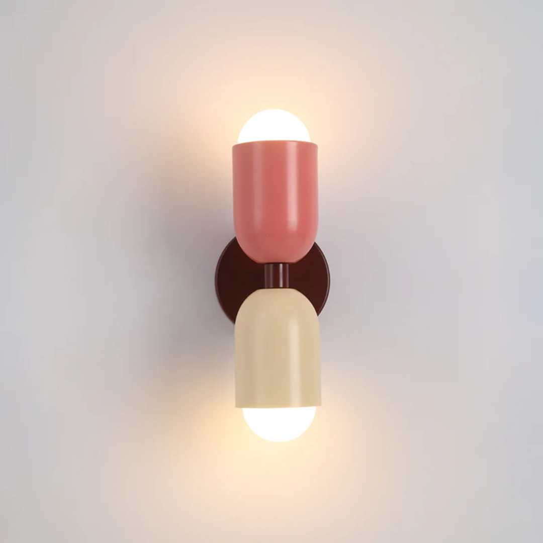 Design Double-Sided LED Wall Lamp - Colorwave-Pink-White-Nora Luxe