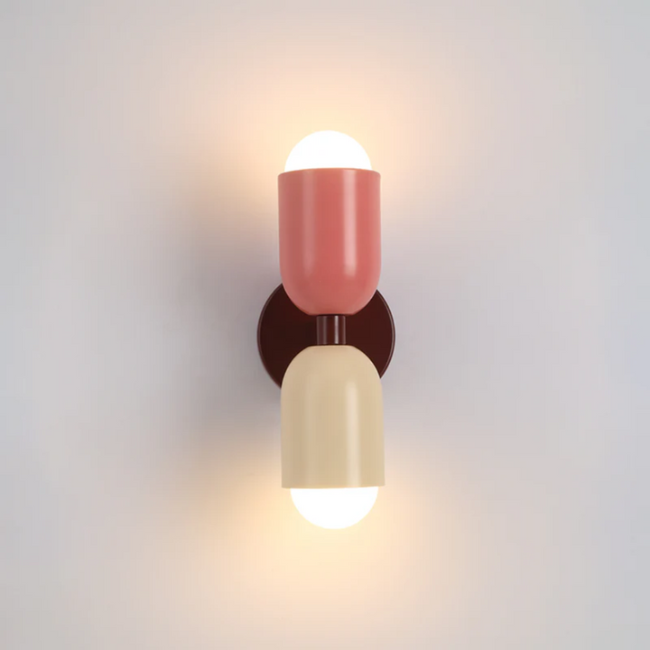 Design Double-Sided LED Wall Lamp - Colorwave-Pink-White-Nora Luxe