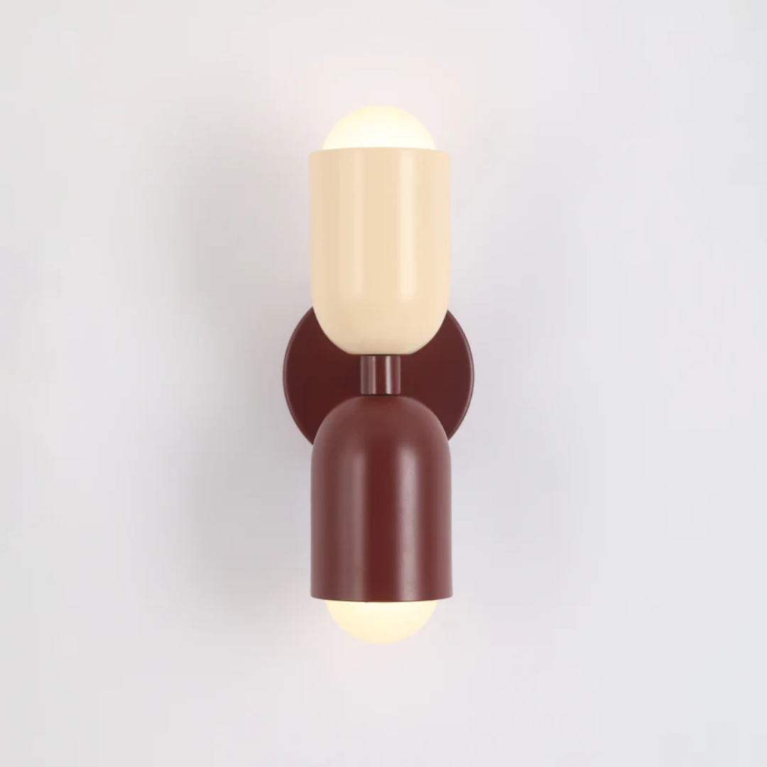 Design Double-Sided LED Wall Lamp - Colorwave-Red-White-Nora Luxe