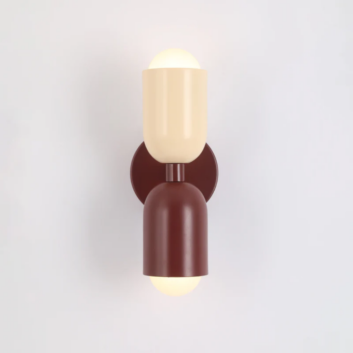 Design Double-Sided LED Wall Lamp - Colorwave-Red-White-Nora Luxe