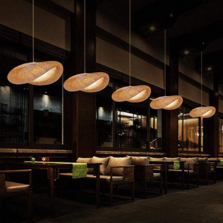 Design LED Pendant Lamp Bamboo Balls - EcoSphere-15.75 in-Nora Luxe