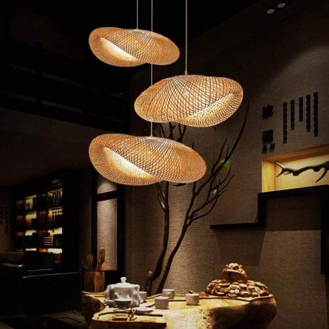 Design LED Pendant Lamp Bamboo Balls - EcoSphere-15.75 in-Nora Luxe