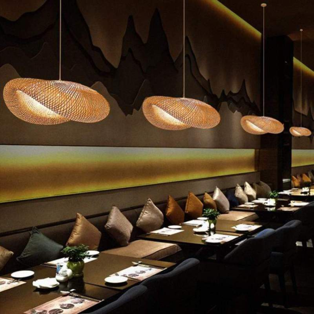 Design LED Pendant Lamp Bamboo Balls - EcoSphere-15.75 in-Nora Luxe