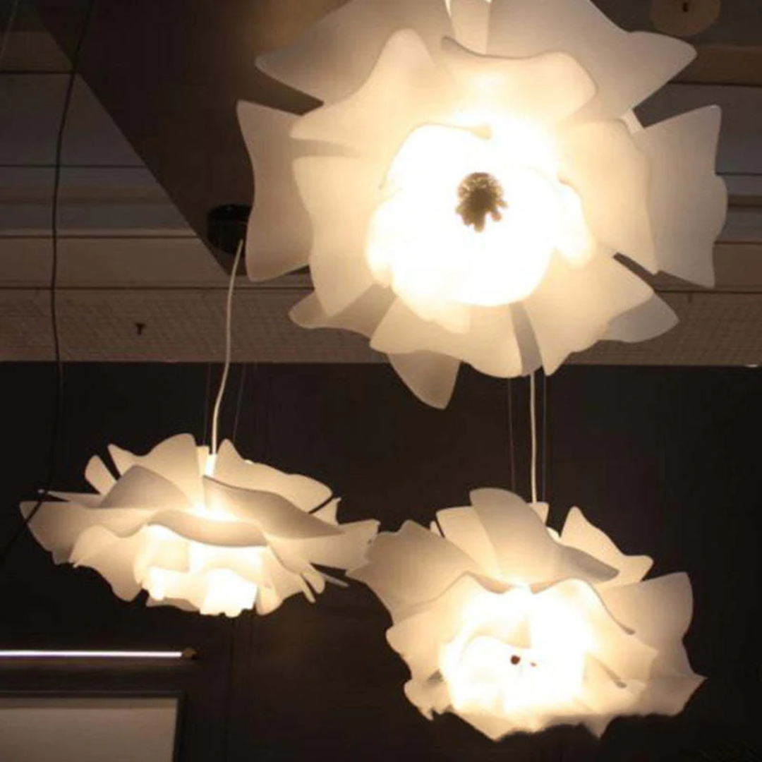 Design pendant lamp Flower White Metal - Sophia-15.75 inches-Nora Luxe