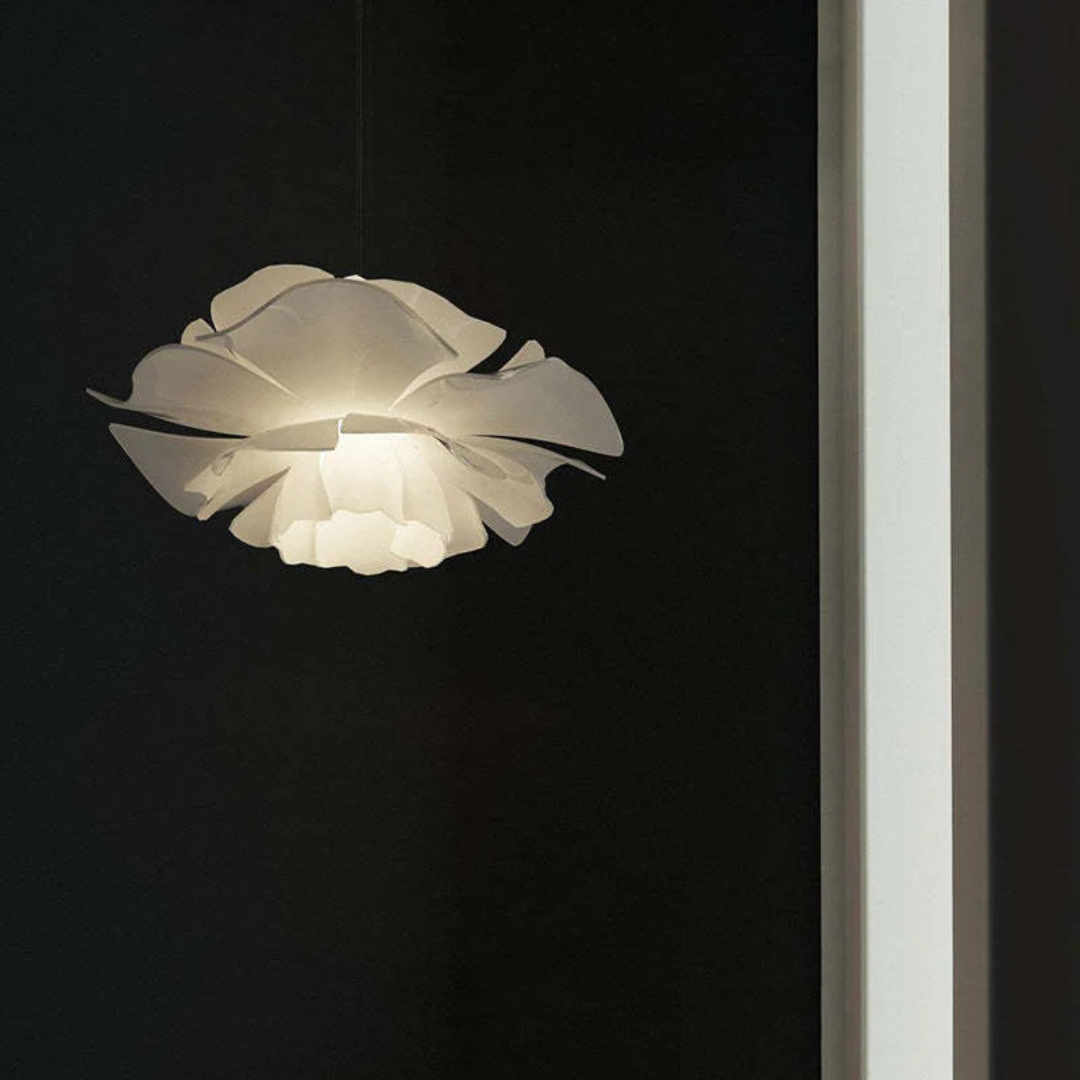 Design pendant lamp Flower White Metal - Sophia-15.75 inches-Nora Luxe