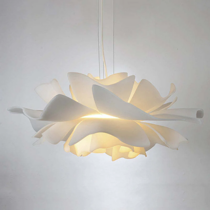 Design pendant lamp Flower White Metal - Sophia-15.75 inches-Nora Luxe