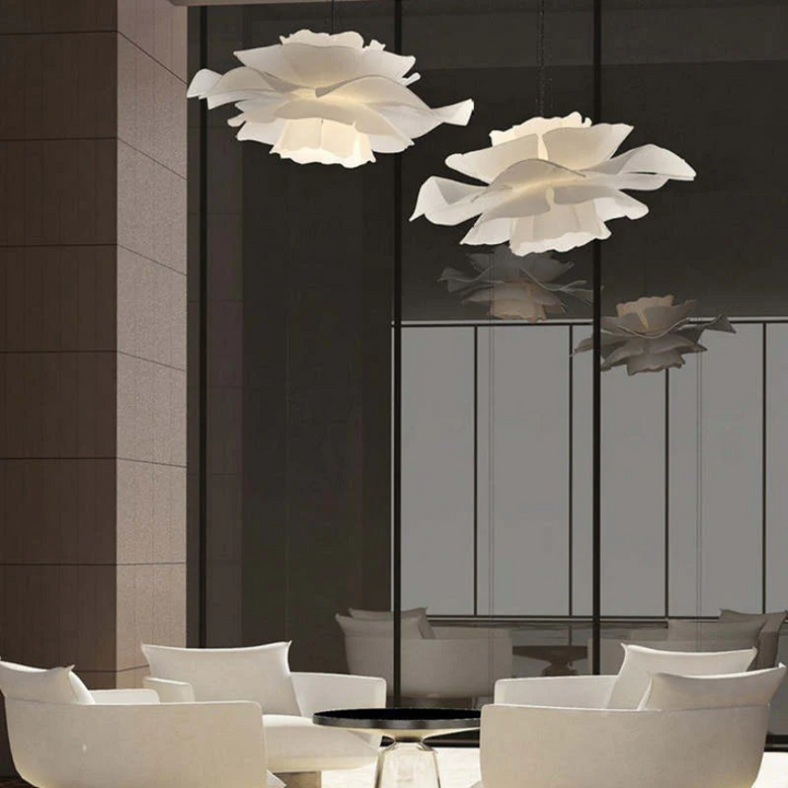 Design pendant lamp Flower White Metal - Sophia-15.75 inches-Nora Luxe