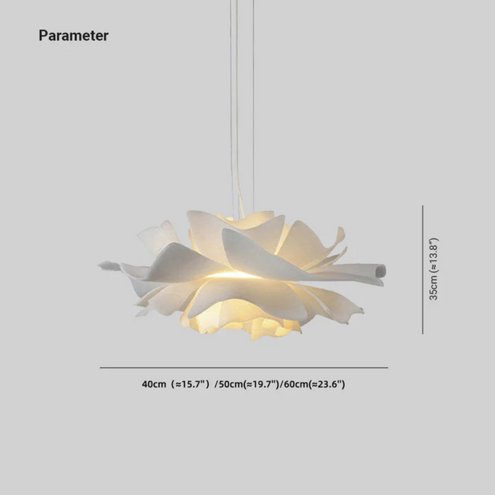 Design pendant lamp Flower White Metal - Sophia-15.75 inches-Nora Luxe