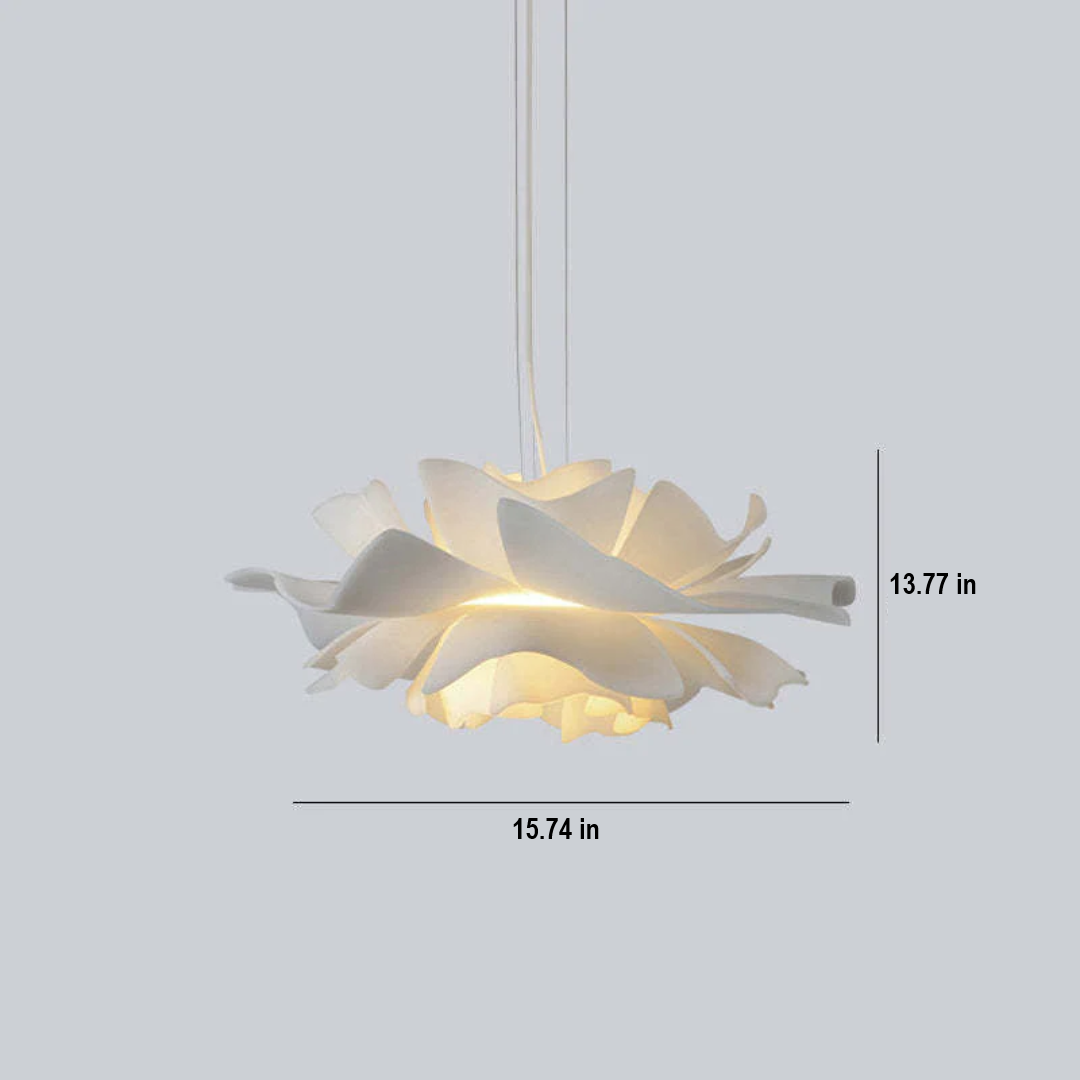 Design pendant lamp Flower White Metal - Sophia-15.75 inches-Nora Luxe