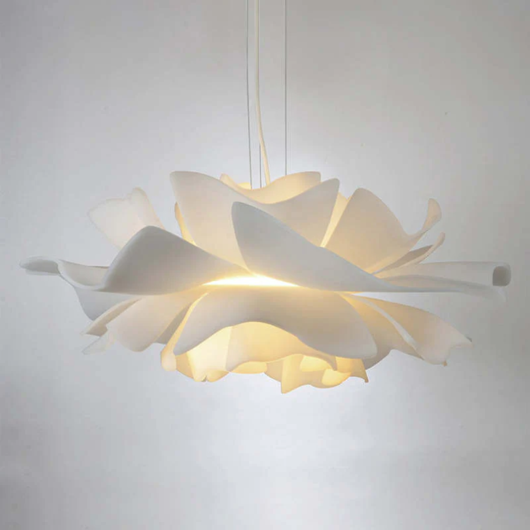 Design pendant lamp Flower White Metal - Sophia-15.75 inches-Nora Luxe