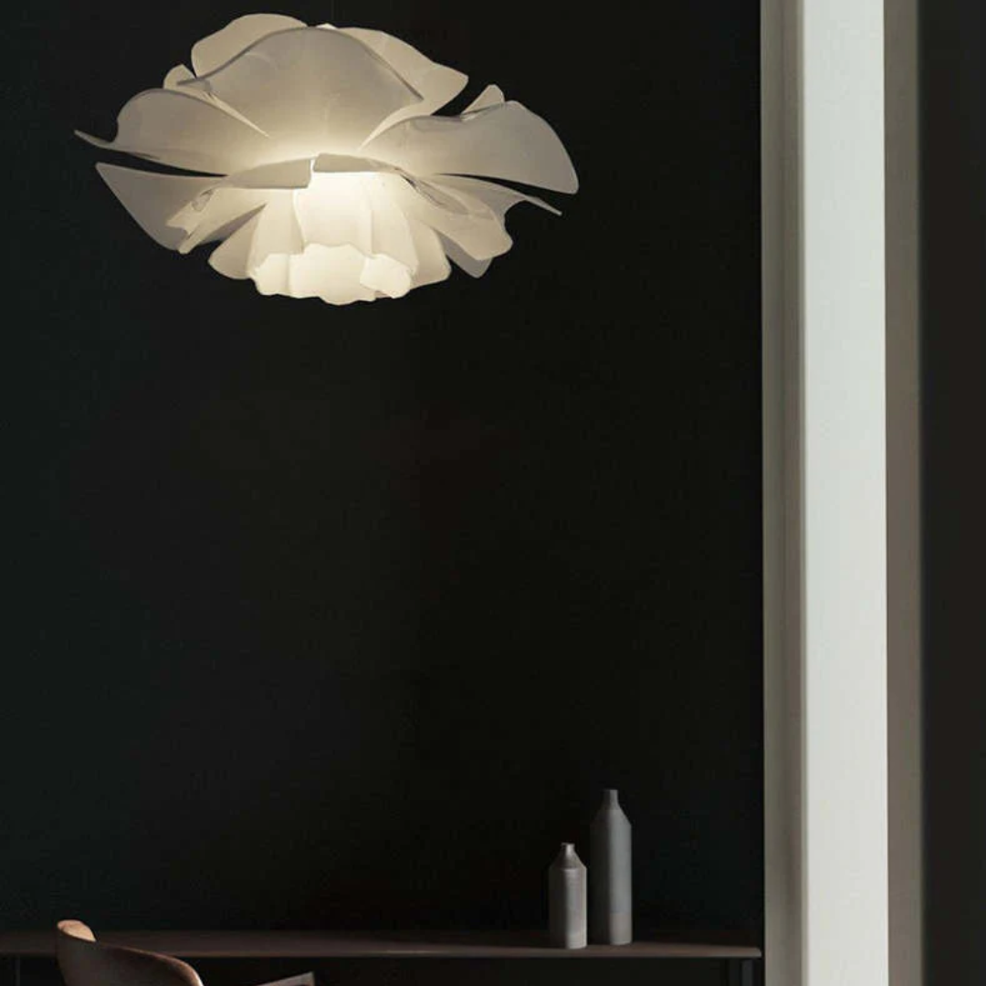 Design pendant lamp Flower White Metal - Sophia-15.75 inches-Nora Luxe