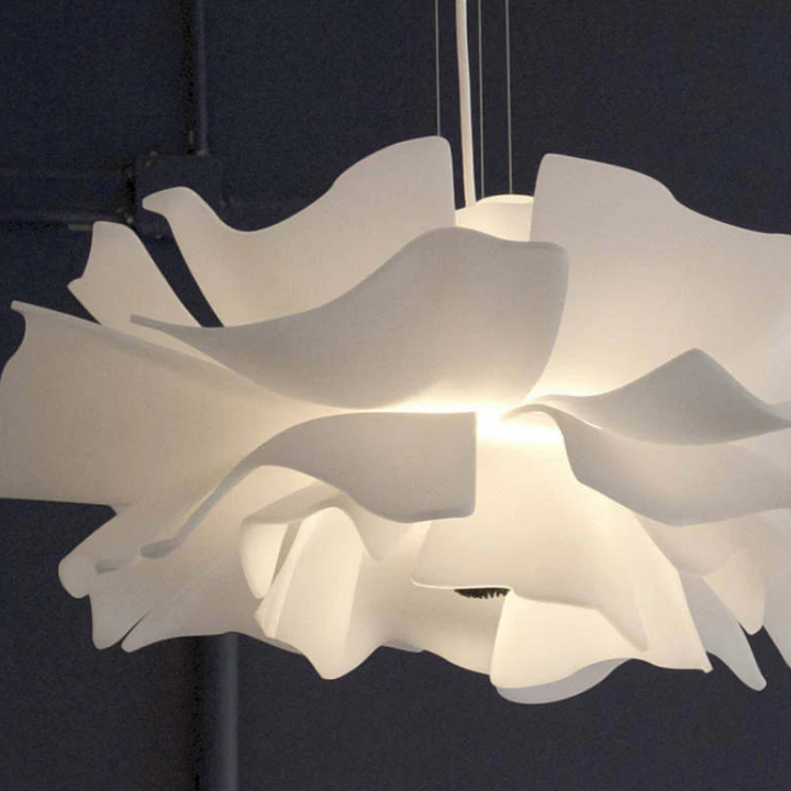Design pendant lamp Flower White Metal - Sophia-15.75 inches-Nora Luxe