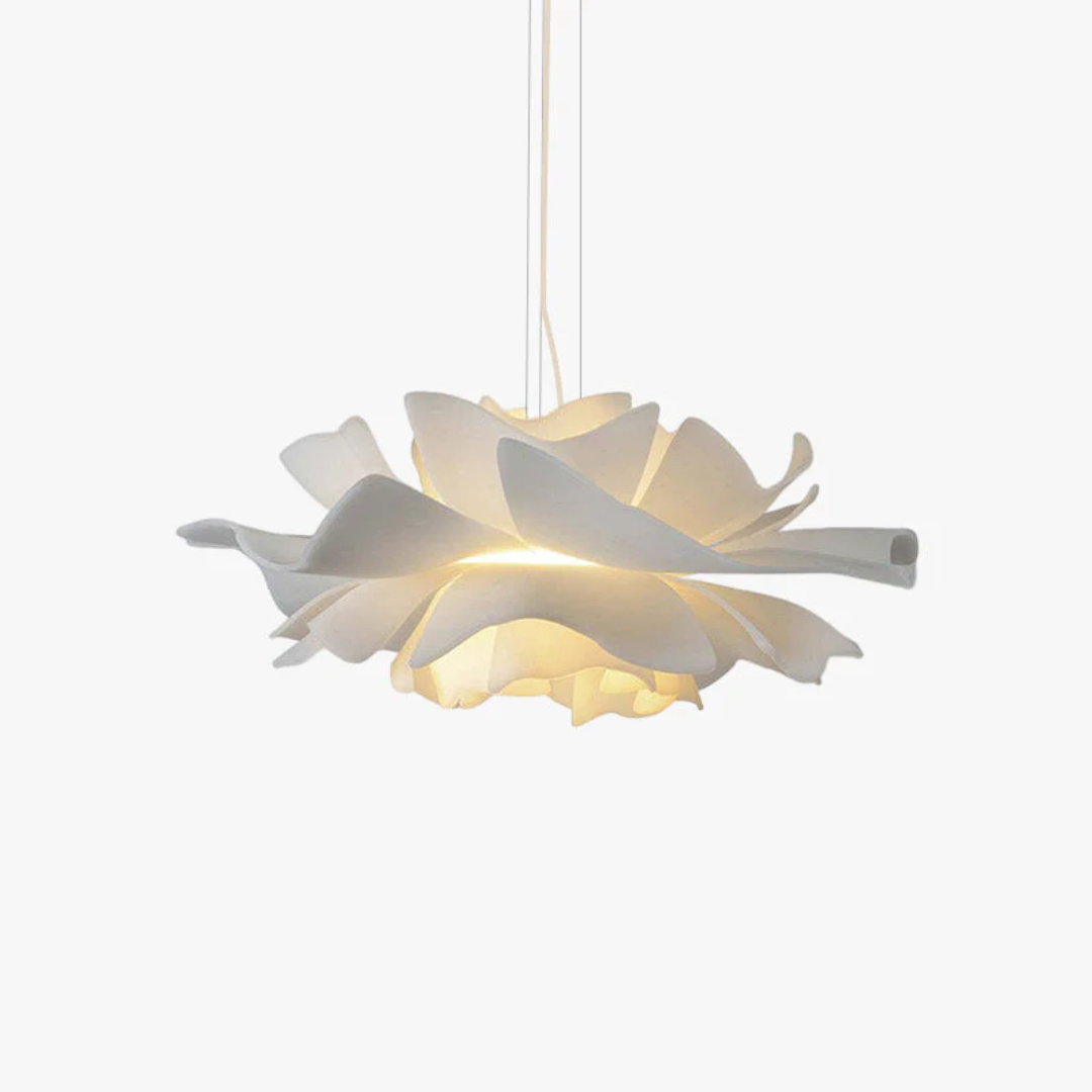 Design pendant lamp Flower White Metal - Sophia-15.75 inches-Nora Luxe