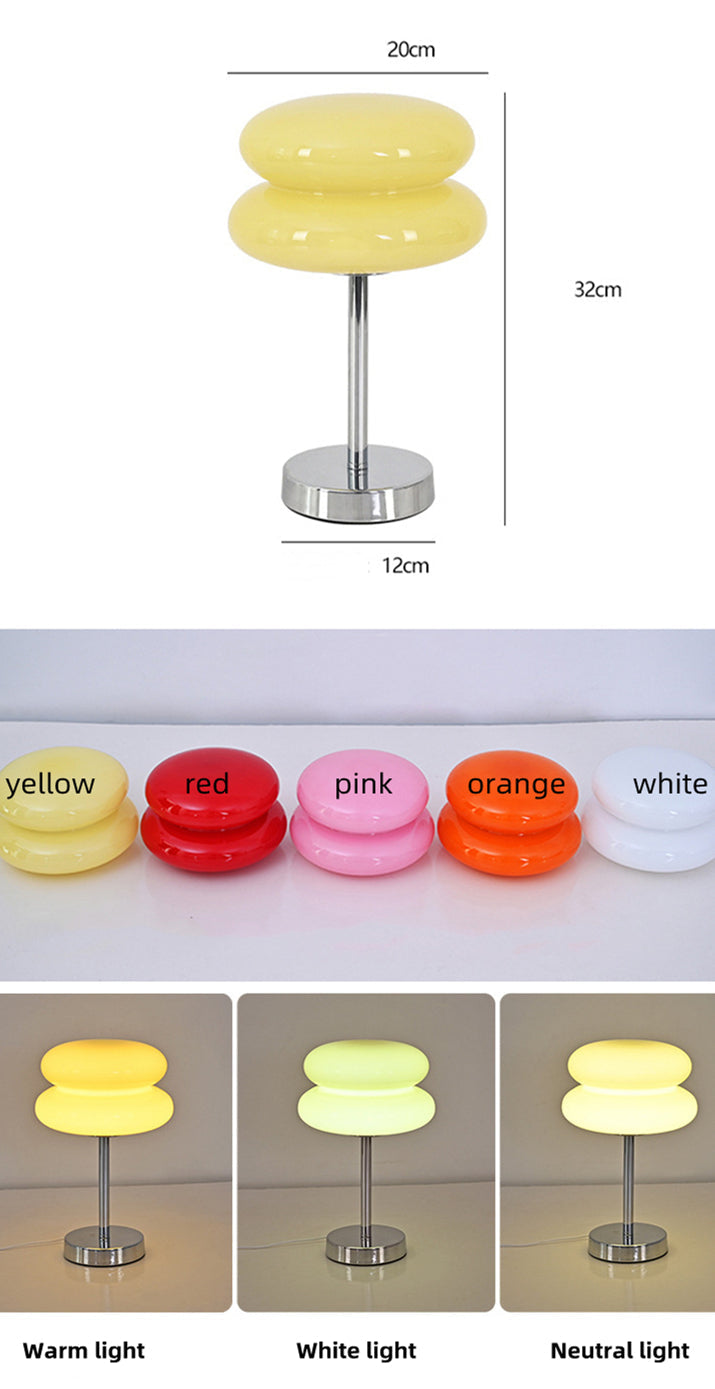 DESIGNER GLASS TABLE LAMP - AMBIENT LED LAMP FOR BEDROOM AND STUDY-Yellow-Nora Luxe