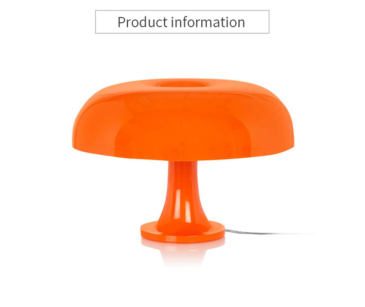 DESIGNER LED TOADSTOOL TABLE LAMP - MODERN MINIMALIST FOR BEDROOM & LIVING ROOM-Orange-EU Plug-Nora Luxe