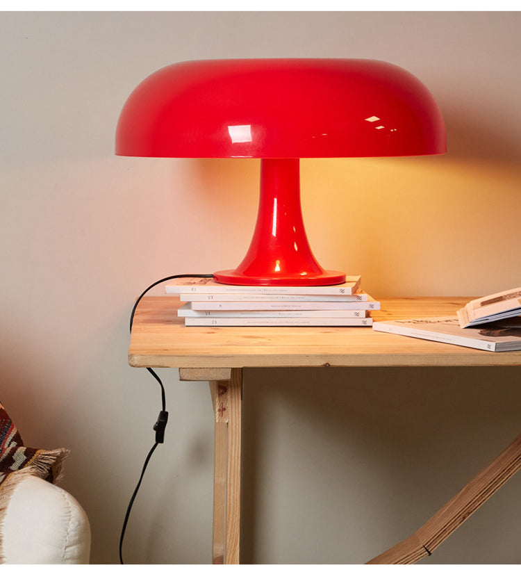 DESIGNER LED TOADSTOOL TABLE LAMP - MODERN MINIMALIST FOR BEDROOM & LIVING ROOM-Orange-EU Plug-Nora Luxe