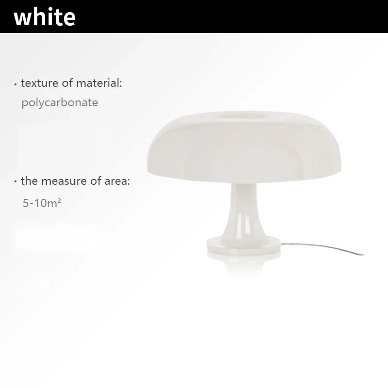 DESIGNER LED TOADSTOOL TABLE LAMP - MODERN MINIMALIST FOR BEDROOM & LIVING ROOM-White-EU Plug-Nora Luxe
