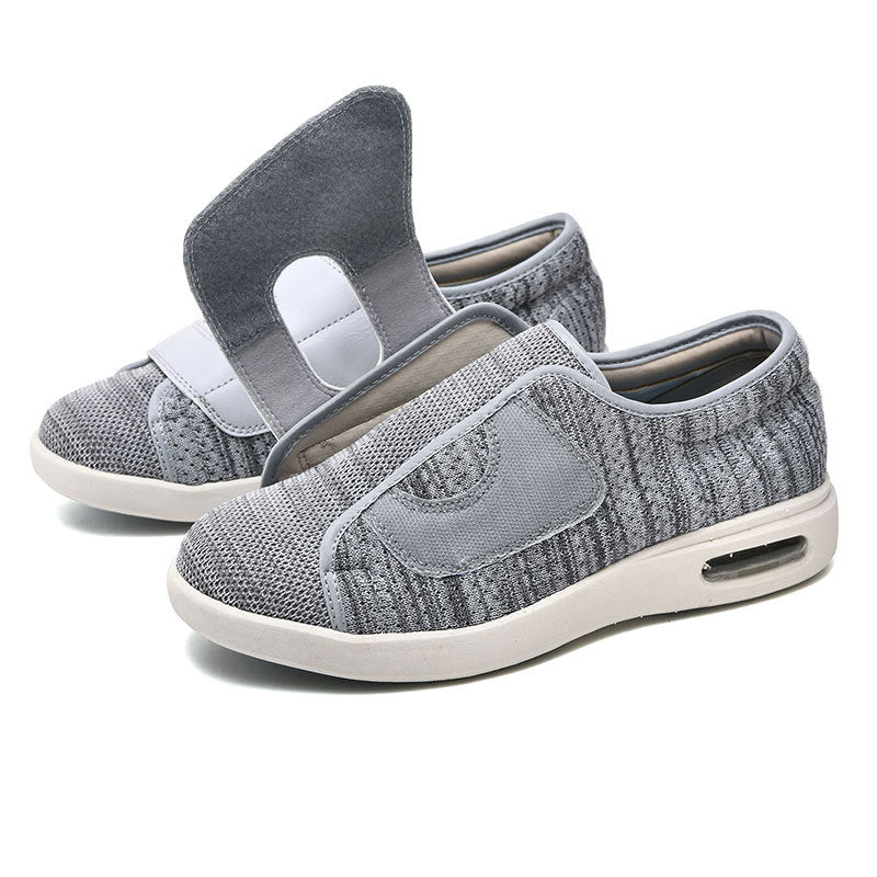 Diabetic Walking Shoes for Wide Swollen Feet - ComfortPlus-Gray-4.0-Nora Luxe