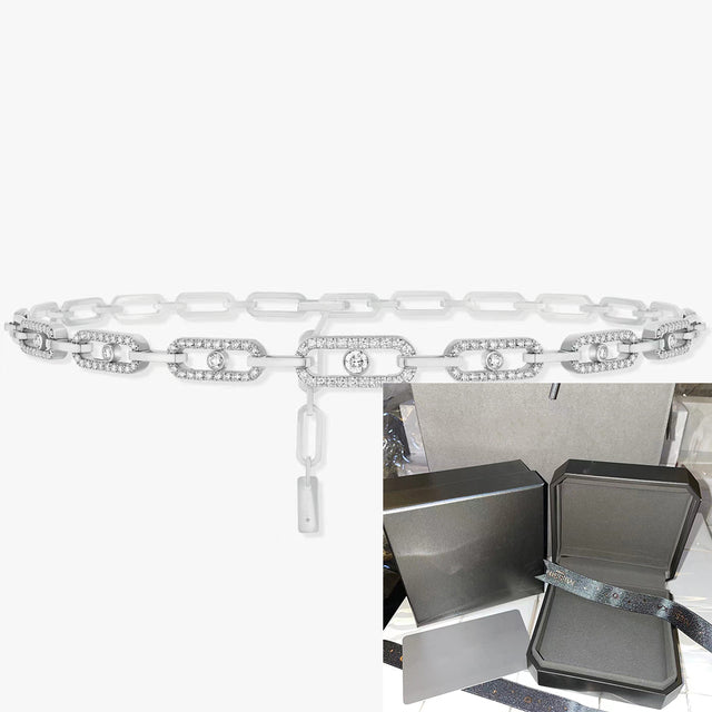 Diamond Fusion Multi-Diamond Ring Choker Necklace | Elegant Statement Jewellery-White Gold-26-40cm-Nora Luxe