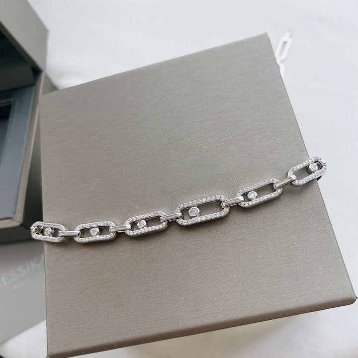 Diamond Fusion Multi-Diamond Ring Choker Necklace | Elegant Statement Jewellery-White Gold-26-40cm-Nora Luxe