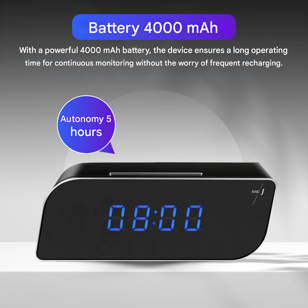 Digital Alarm Clock with Hidden Surveillance Camera – StealthClock Cam-No memory-Nora Luxe