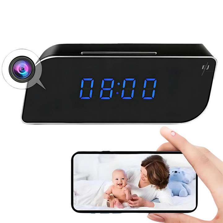 Digital Alarm Clock with Hidden Surveillance Camera – StealthClock Cam-No memory-Nora Luxe