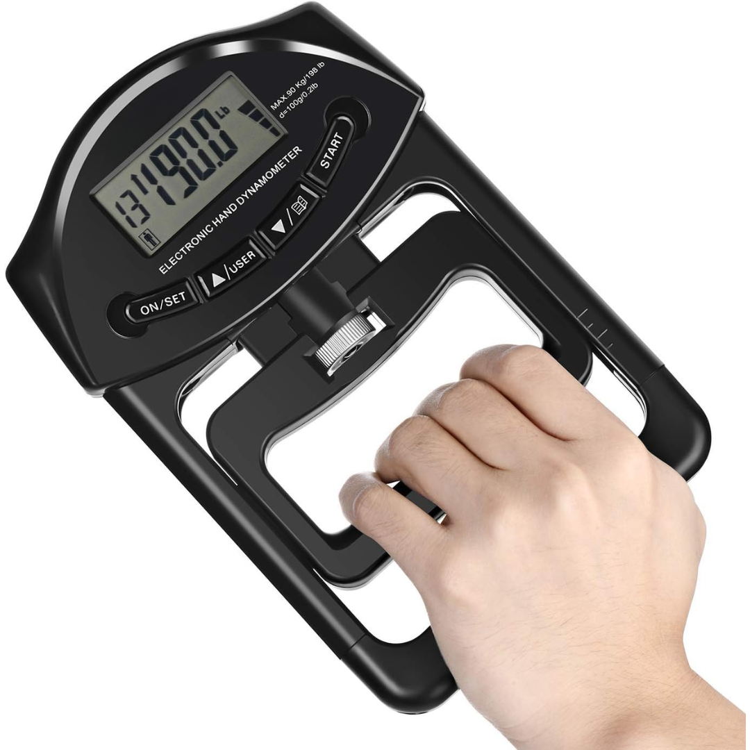 Digital Hand Dynamometer Grip Strength Meter - 198.42 lbs Capacity-Black-Nora Luxe