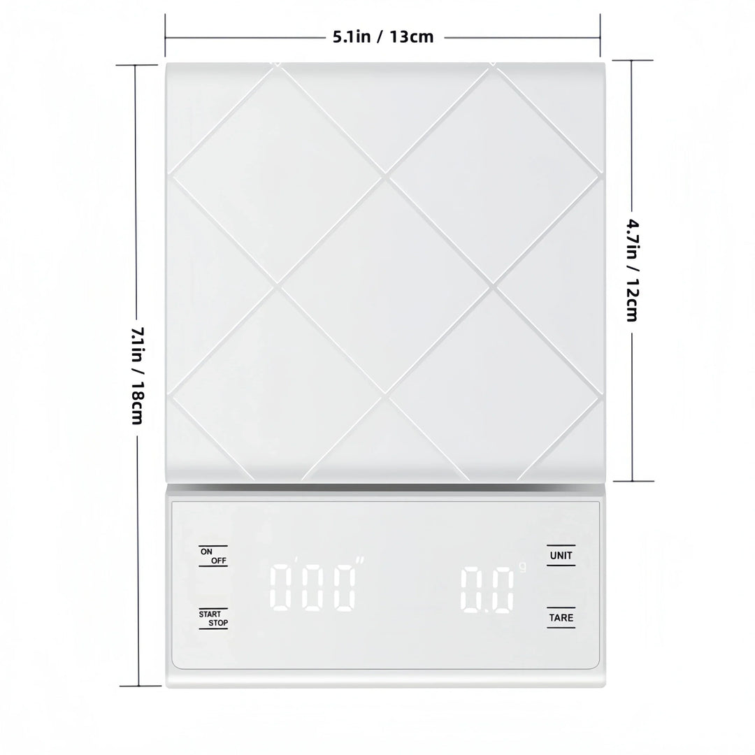 Digital Kitchen Scale - PerfectScale-White-3Kg = 6.61 lbs-Nora Luxe