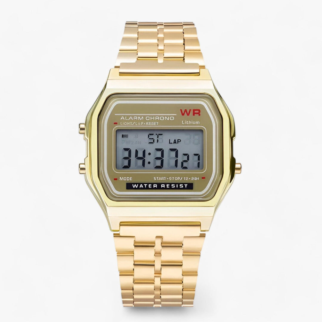 Digital Wristwatch with Square Dial - Amelina-Gold-Nora Luxe
