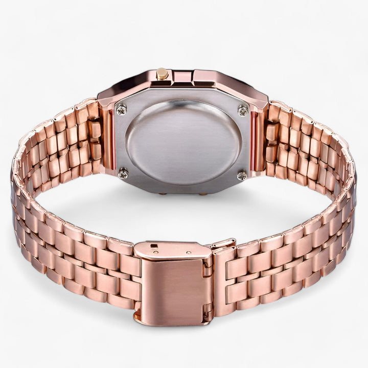 Digital Wristwatch with Square Dial - Amelina-Gold-Nora Luxe