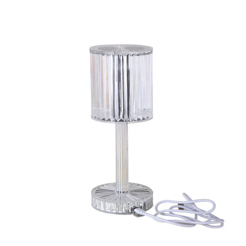 Dimmable Crystal Table Lamp with Modern Lighting - Seraphine-Transparent-Rechargeable (touch) - 3 colors-3.35 x 9.84 inches-Nora Luxe