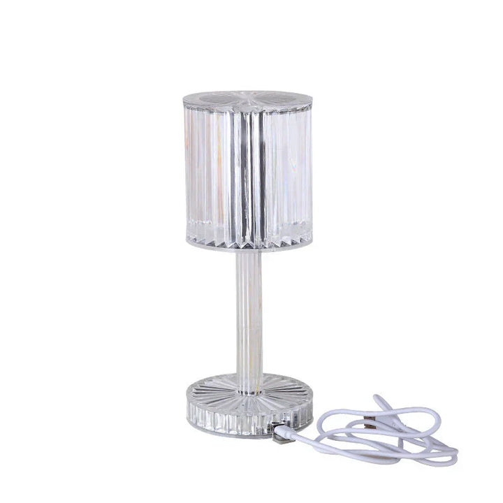 Dimmable Crystal Table Lamp with Modern Lighting - Seraphine-Transparent-Rechargeable (touch) - 3 colors-3.35 x 9.84 inches-Nora Luxe