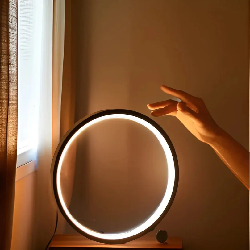 Dimmable LED Night Light - LumaCircle-Black-Nora Luxe