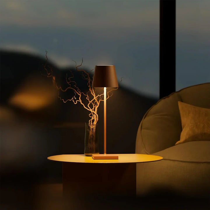 Dimmable Long Table Lamp - LumiLuxe-Matte Brown-Nora Luxe